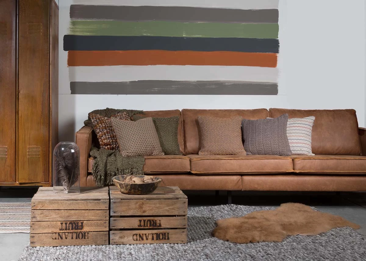 SPECAN - Kussenhoes 45x45 Cm - Camel - Bruin - Met Rits 4 SPECAN - Kussenhoes 45x45 Cm - Camel - Bruin - Met Rits - Afbeelding 4