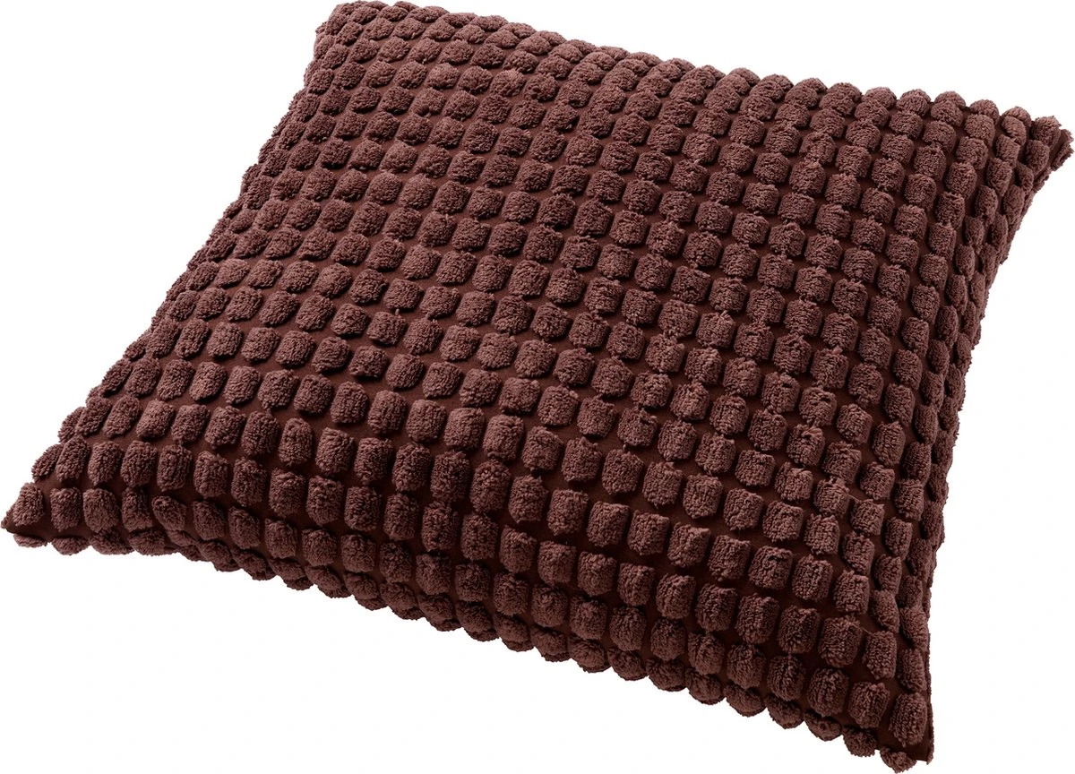 ROME - Kussenhoes Uni 45x45 Cm - Rocky Road - Donkerbruin - Exclusief Binnenkussen 2 ROME - Kussenhoes Uni 45x45 Cm - Rocky Road - Donkerbruin - Exclusief Binnenkussen - Afbeelding 2