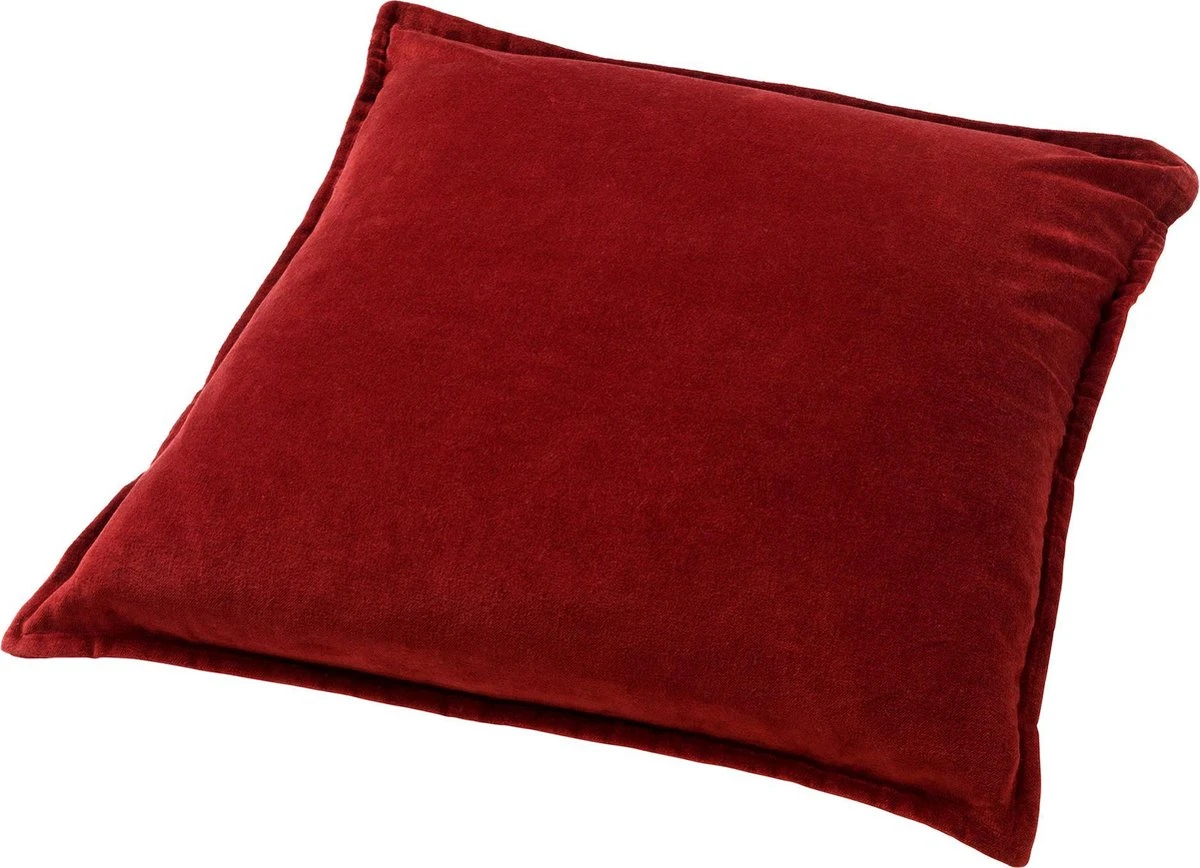 CAITH - Sierkussen Velvet 100% Katoen 50x50 Cm - Merlot - Rood - Inclusief Binnenvulling 2 CAITH - Sierkussen Velvet 100% Katoen 50x50 Cm - Merlot - Rood - Inclusief Binnenvulling - Afbeelding 2