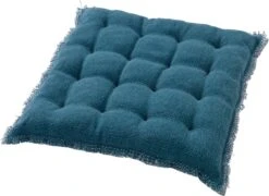 Dutch Decor - BURTO - Stoelkussen Van Gewassen Katoen Provincial Blue 40x40 Cm - Blauw - Zitkussen -Dutch Decor 1200x873