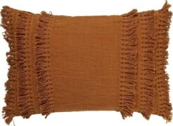 FARA - Kussenhoes Katoen 40x60 Cm - Tobacco Brown- Bruin - Exclusief Binnenkussen