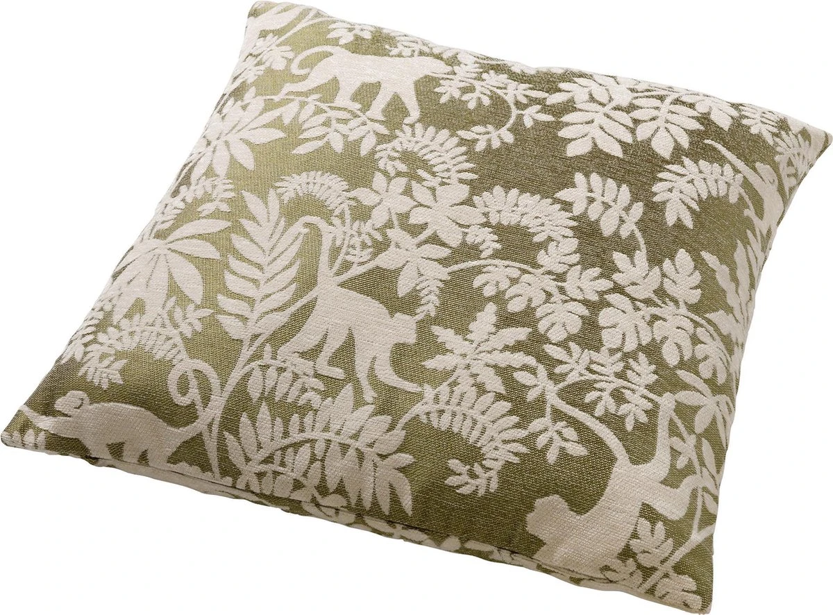 ABU - Sierkussen 45x45 Cm - Calliste Green - Groen - Wit - Aapjes - Bladeren - Botanisch - Inclusief Binnenvulling 2 ABU - Sierkussen 45x45 Cm - Calliste Green - Groen - Wit - Aapjes - Bladeren - Botanisch - Inclusief Binnenvulling - Afbeelding 2