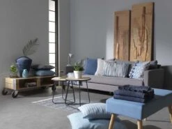 EGEA - Kussenhoes Geborduurd 45x45 Cm - Lichtgrijs - Lichtblauw - Donkerblauw - Exclusief Binnenkussen -Dutch Decor 1200x900 14