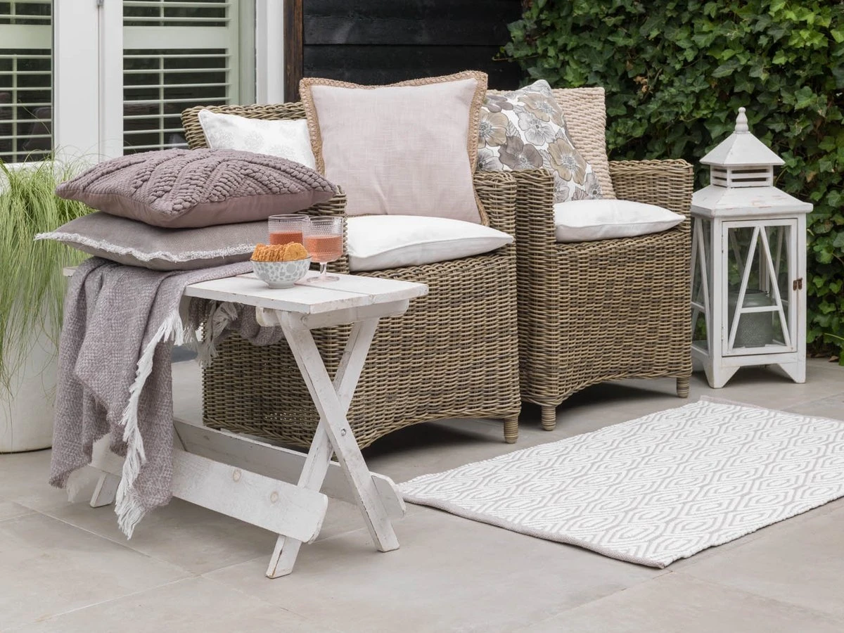 STEVEN - Kussenhoes Van Katoen 40x60 Cm - Wit - Ivoor -beige - Bloemen - 100% Katoen - Met Rits - Exclusief Binnenkussen 4 STEVEN - Kussenhoes Van Katoen 40x60 Cm - Wit - Ivoor -beige - Bloemen - 100% Katoen - Met Rits - Exclusief Binnenkussen - Afbeelding 4