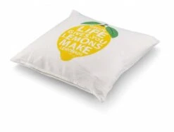 LARA - Kussenhoes Katoen 45x45 Cm - Ivoor / Wit - When Life Give You Lemons Make Lemonade - Citroen - Exclusief Binnenkussen -Dutch Decor 1200x907