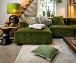 BURTO - Kussenhoes Van Gewassen Katoen Calliste Green 60x60 Cm - Groen - Exclusief Binnenkussen -Dutch Decor 1200x995 2