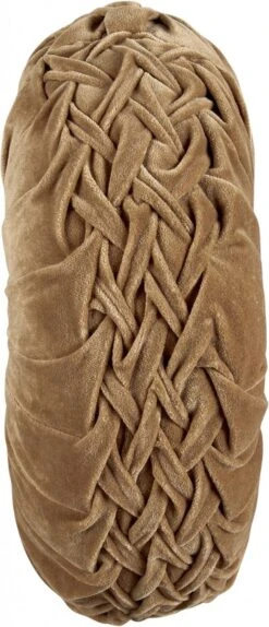 Dutch Decor - KAJA - Sierkussen Rond Velvet 40 Cm - Tobacco Brown - Bruin -Dutch Decor 516x1200