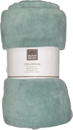 Dutch Decor - HARVEY - Plaid Fleece 150x200 Cm - Jadeite - Lichtgroen - Superzacht - Deken -Dutch Decor 676x1200