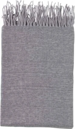 Dutch Decor - FONS - Plaid 130x180 Cm - Grijs - Franjes - Deken -Dutch Decor 703x1200