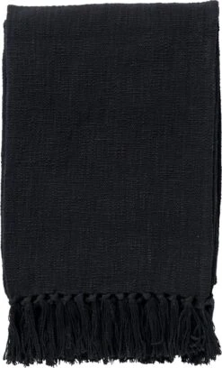 Dutch Decor - JUNE - Plaid Van Katoen 140x180 Cm Raven - Zwart - Deken