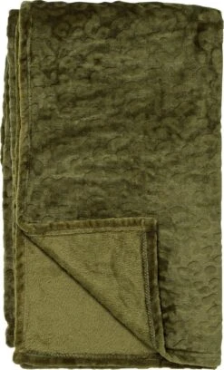 Dutch Decor - CHESTER - Plaid Van Fleece 150x200 Cm Chive - Groen - Deken