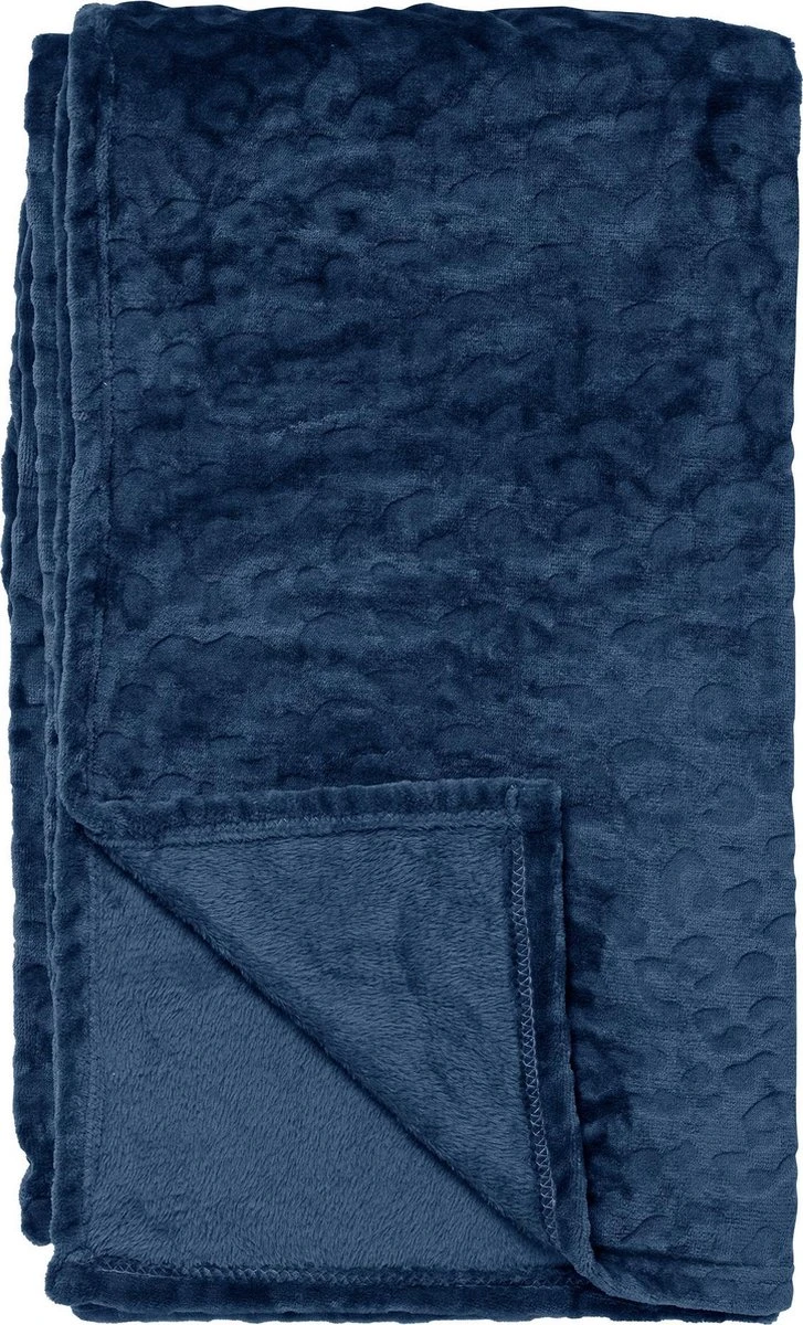 Dutch Decor - CHESTER - Plaid Van Fleece 150x200 Cm Insignia Blue - Blauw - Deken 1 Dutch Decor - CHESTER - Plaid Van Fleece 150x200 Cm Insignia Blue - Blauw - Deken