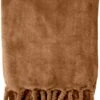 Dutch Decor - FLORIJN - Plaid Fleece 150x200 Cm - Tobacco Brown - Bruin - Superzacht - Met Franjes - Deken