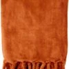Dutch Decor - FLORIJN - Plaid Fleece 150x200 Cm - Potters Clay - Oranje - Superzacht - Met Franjes - Deken