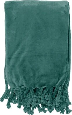 Dutch Decor - FLORIJN - Plaid Fleece 150x200 Cm - Sagebrush Green - Groen - Superzacht - Met Franjes - Deken
