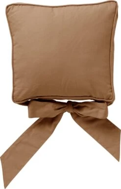 Dutch Decor - JAVAAN - Stoelkussen Met Lint Tobacco Brown 45x45 Cm - Bruin - Zitkussen