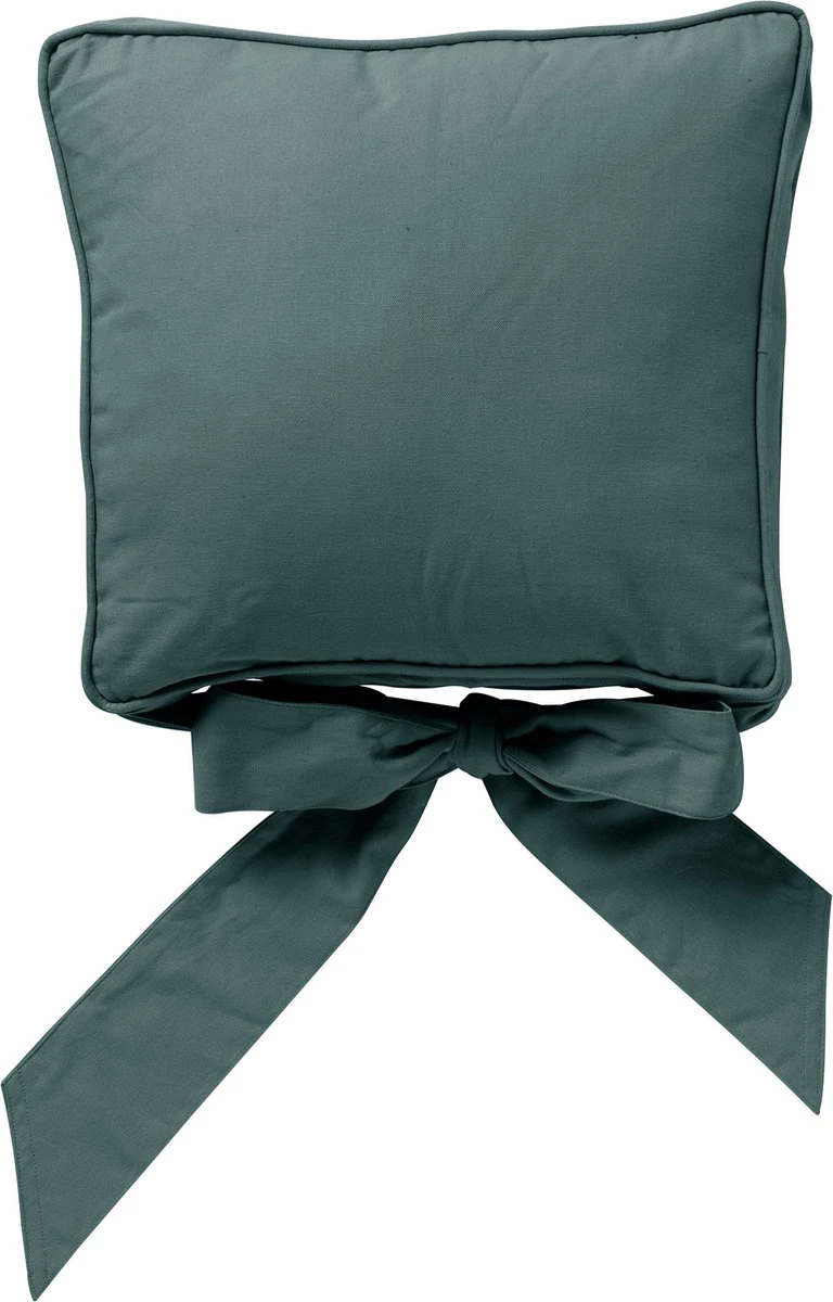 Dutch Decor - JAVAAN - Stoelkussen Met Lint Sagebrush Green 45x45 Cm - Groen - Zitkussen