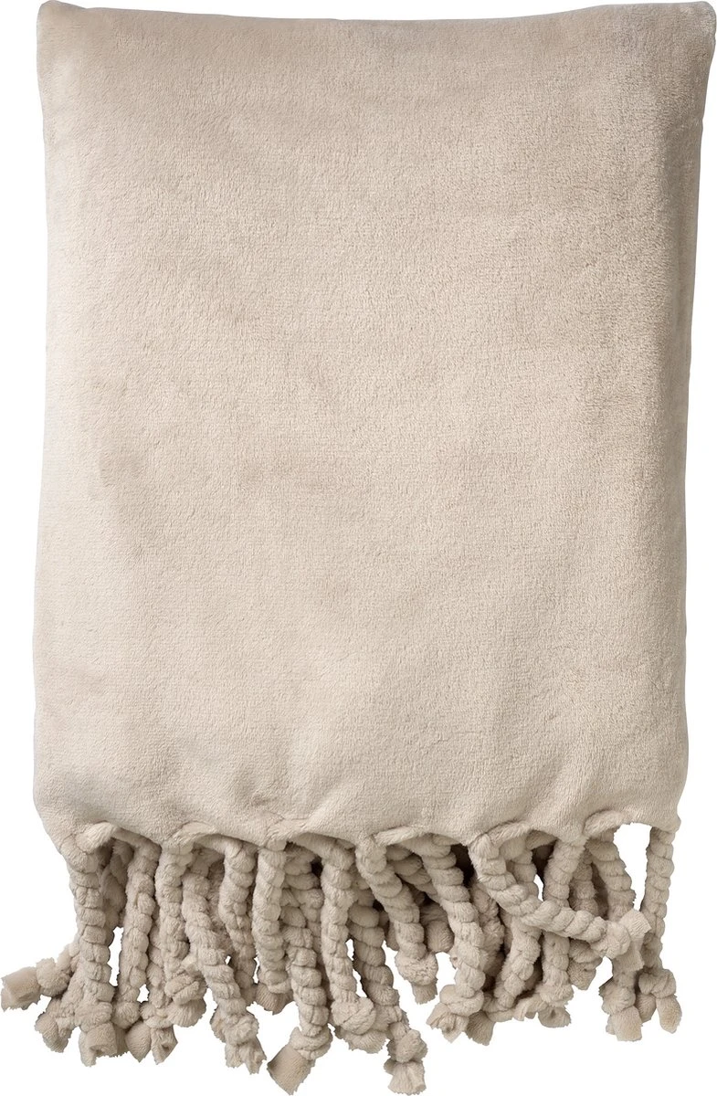 Dutch Decor - FLORIJN - Plaid Fleece 150x200 Cm - Pumice Stone - Beige - Superzacht - Met Franjes - Deken 1 Dutch Decor - FLORIJN - Plaid Fleece 150x200 Cm - Pumice Stone - Beige - Superzacht - Met Franjes - Deken