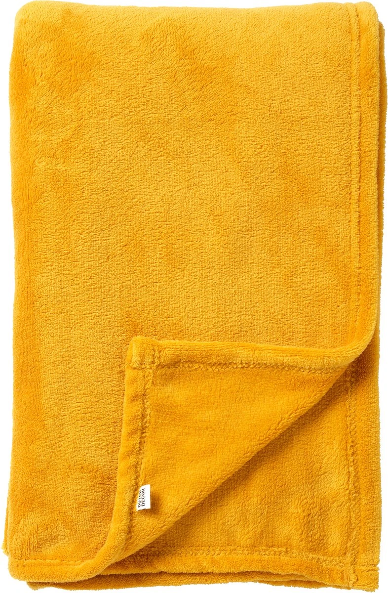 Dutch Decor - SIDNEY - Plaid 140x180 Cm Golden Glow - Geel - 100% Polyester - Deken 1 Dutch Decor - SIDNEY - Plaid 140x180 Cm Golden Glow - Geel - 100% Polyester - Deken