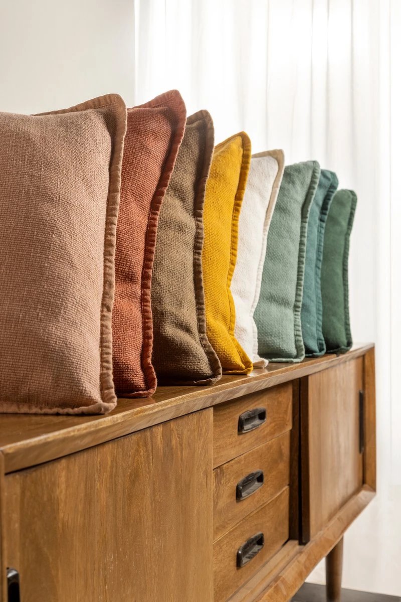 Set Van 2 Kussenhoezen - Dutch Decor BOWIE - 45x45 Cm - Unikleur Katoen - Muted Clay - Roze 3 Set Van 2 Kussenhoezen - Dutch Decor BOWIE - 45x45 Cm - Unikleur Katoen - Muted Clay - Roze - Afbeelding 3