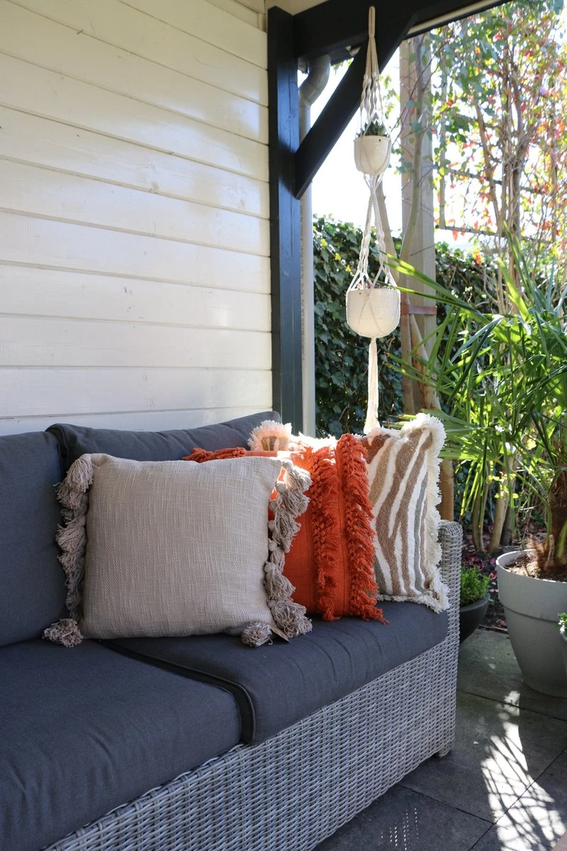 RUBY - Sierkussen Katoen 45x45 Cm Pumice Stone - Beige - Kussentje Met Flosjes - Inclusief Binnenvulling 10 RUBY - Sierkussen Katoen 45x45 Cm Pumice Stone - Beige - Kussentje Met Flosjes - Inclusief Binnenvulling - Afbeelding 10