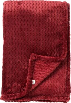 Dutch Decor - MARA - Plaid 150x200 Cm - Merlot - Rood - Effen - Zigzag Patroon - Sfeervol - Superzacht - Deken -Dutch Decor 830x1200