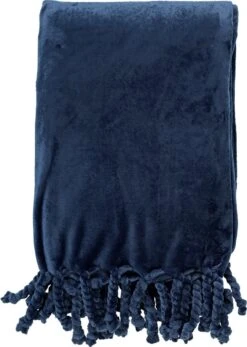 Dutch Decor - FLORIJN - Plaid Fleece 150x200 Cm - Insignia Blue - Donkerblauw - Superzacht - Met Franjes - Deken -Dutch Decor 854x1200