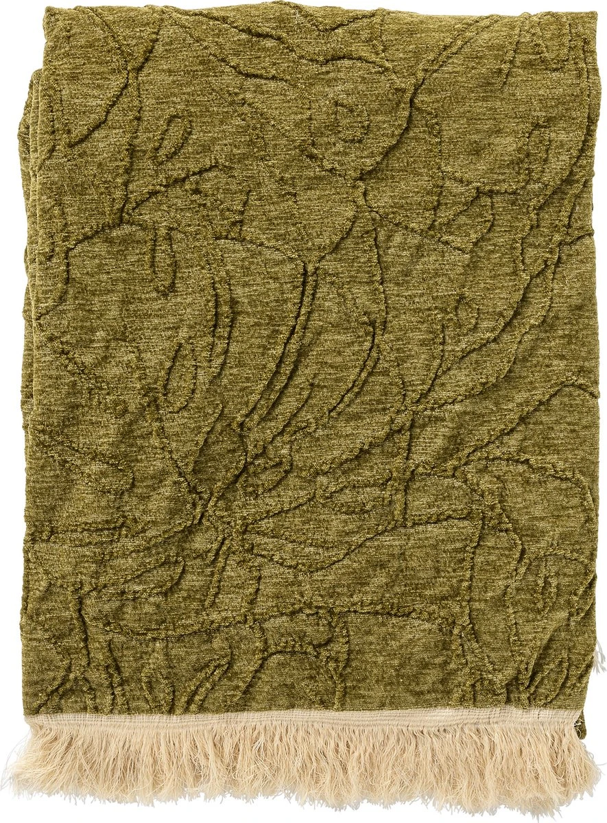 Dutch Decor - MAYBEL - Plaid 140x180 Cm Olive Branch - Groen - Deken 1 Dutch Decor - MAYBEL - Plaid 140x180 Cm Olive Branch - Groen - Deken