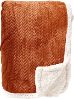 Dutch Decor - BOBBY - Plaid 150x200 Cm Potters Clay - Oranje - Teddy - Deken