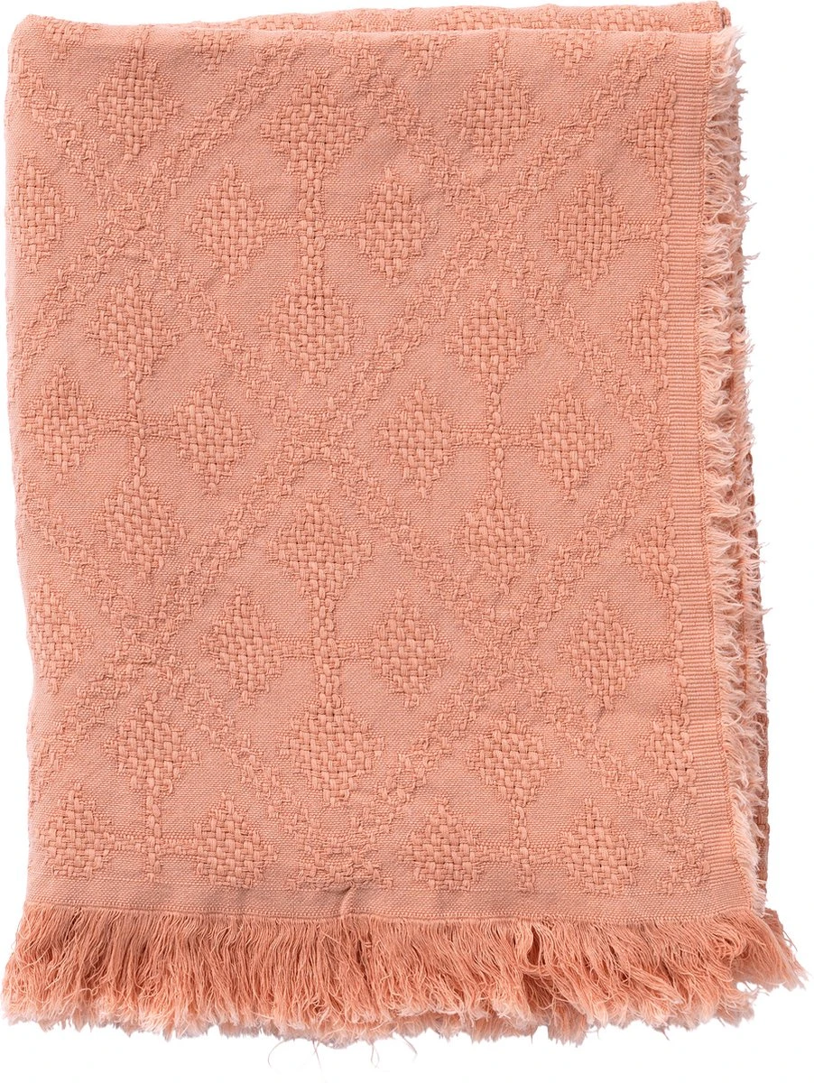Dutch Decor - BELLE - Plaid Van Katoen 130x180 Cm Muted Clay - Roze - Deken
