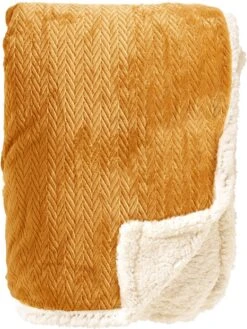 Dutch Decor - BOBBY - Plaid 150x200 Cm Golden Glow- Geel - Teddy - Deken