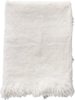 Dutch Decor - BELLE - Plaid Van Katoen 130x180 Cm Snow White - Wit - Deken