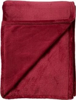 Dutch Decor - BILLY - Plaid Flannel Fleece 150x200 Cm - Merlot - Rood - Superzacht - Deken -Dutch Decor 915x1200
