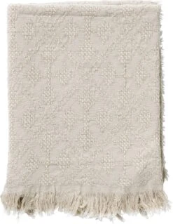 Dutch Decor - BELLE - Plaid Van Katoen 130x180 Cm Pumice Stone - Beige - Deken