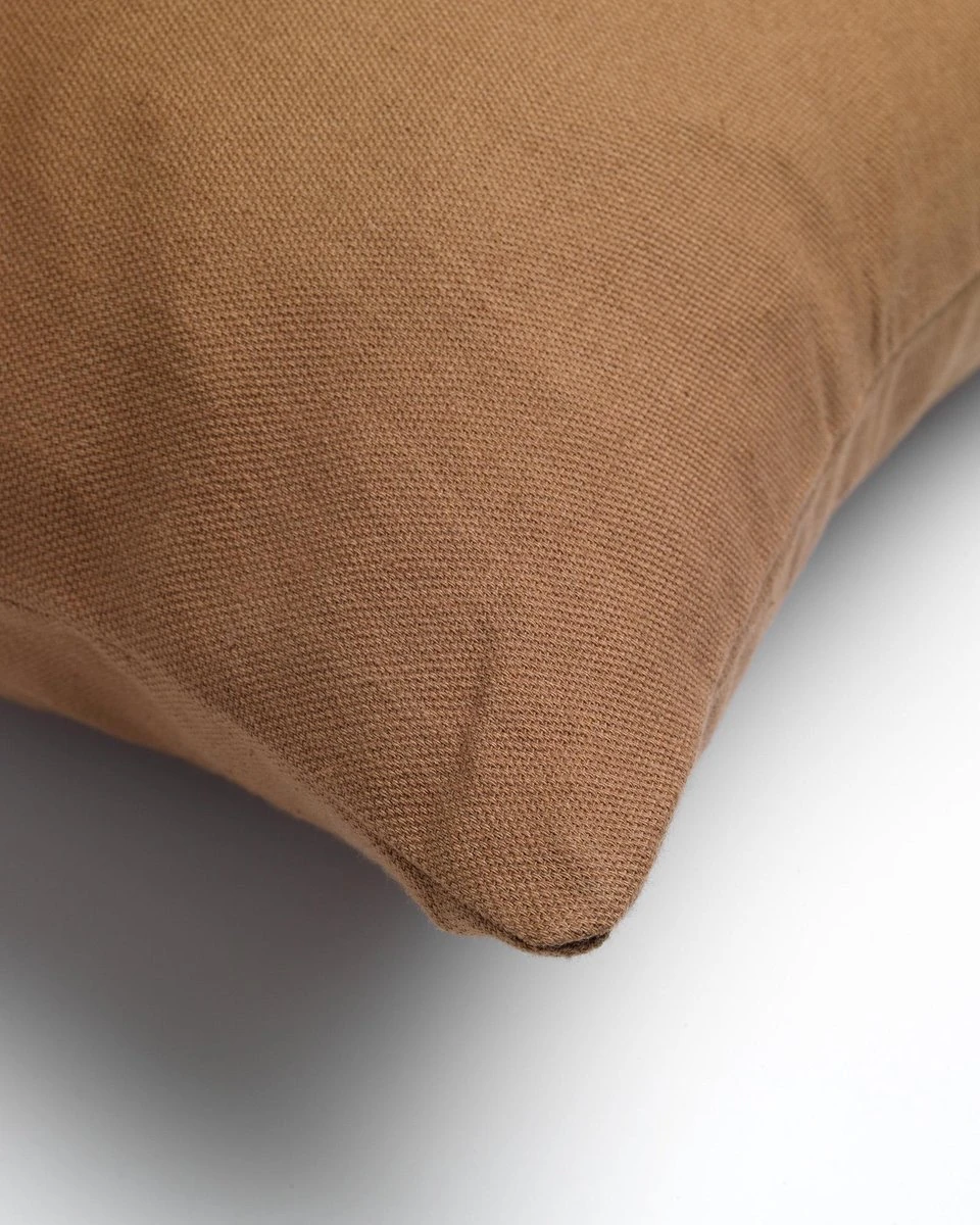 JAMES - Kussenhoes Katoen 45x45 Cm - Tobacco Brown - Bruin - Met Rits 2 JAMES - Kussenhoes Katoen 45x45 Cm - Tobacco Brown - Bruin - Met Rits - Afbeelding 2