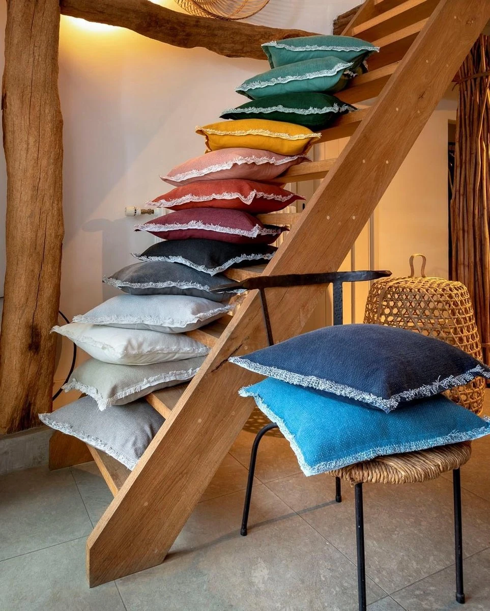 BURTO - Kussenhoes Van Gewassen Katoen Raven 45x45 Cm - Zwart - Exclusief Binnenkussen 4 BURTO - Kussenhoes Van Gewassen Katoen Raven 45x45 Cm - Zwart - Exclusief Binnenkussen - Afbeelding 4