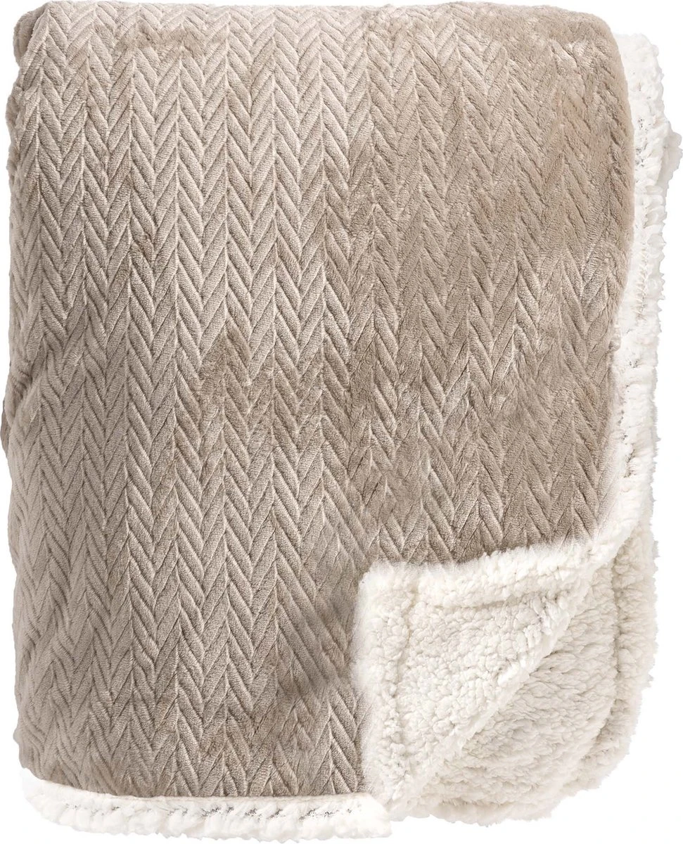 Dutch Decor - BOBBY - Plaid 150x200 Cm Pumice Stone - Beige - Teddy - Deken 1 Dutch Decor - BOBBY - Plaid 150x200 Cm Pumice Stone - Beige - Teddy - Deken