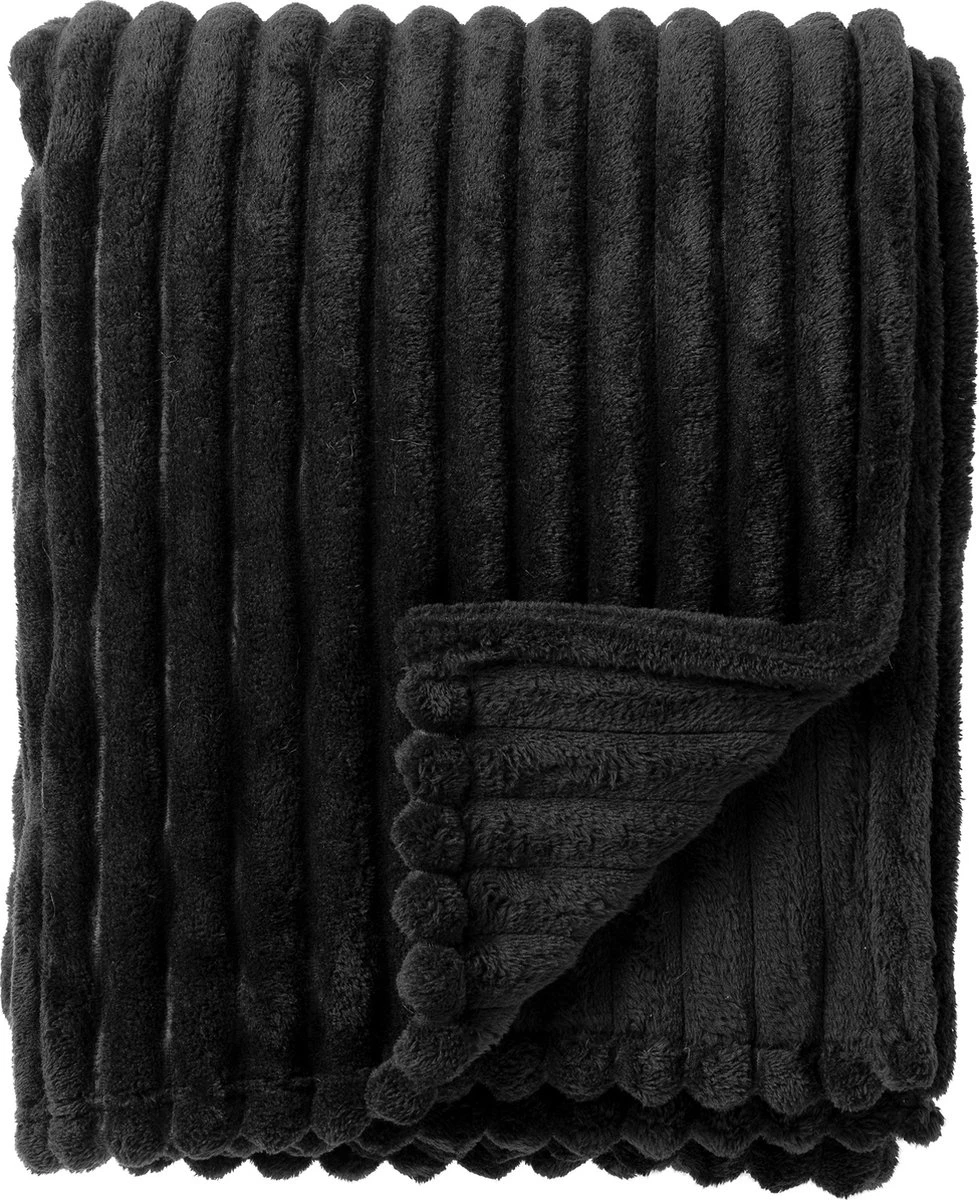 Dutch Decor - RICKY - Plaid 150x200 Cm Raven - Zwart - Deken 1 Dutch Decor - RICKY - Plaid 150x200 Cm Raven - Zwart - Deken