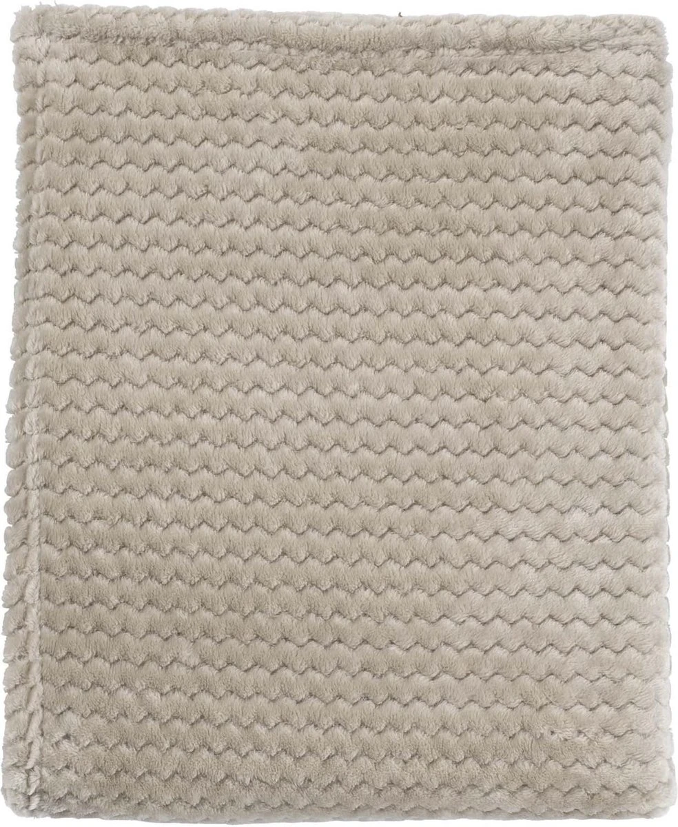 Dutch Decor - MARA - Plaid 150x200 Cm - Pumice Stone - Beige - Effen - Zigzag Patroon - Superzacht - Deken