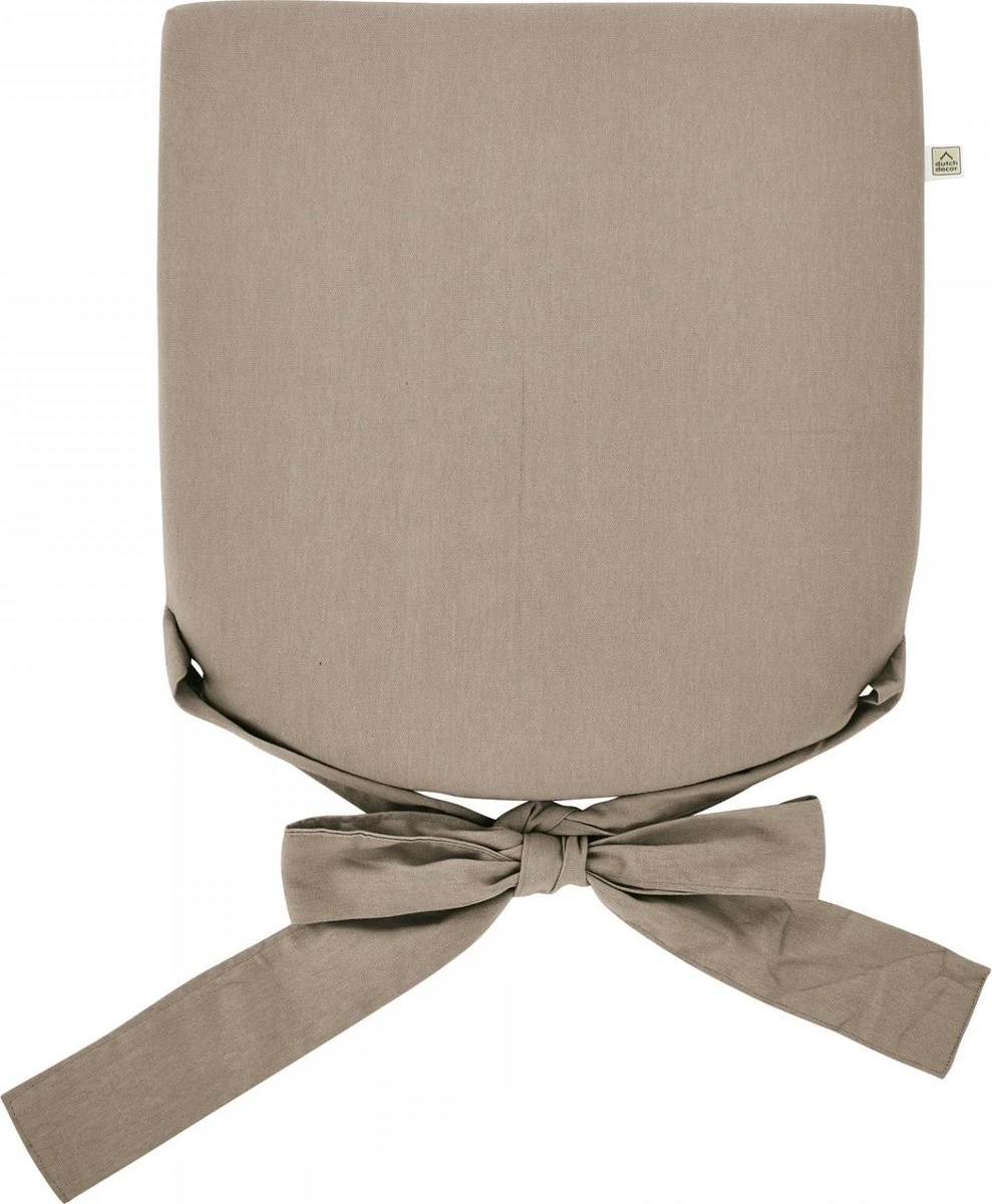 Dutch Decor - JAVA - Stoelkussen Met Lint Driftwood 40x40 Cm - Taupe - Zitkussen 1 Dutch Decor - JAVA - Stoelkussen Met Lint Driftwood 40x40 Cm - Taupe - Zitkussen