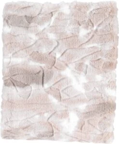 Dutch Decor - ROEL - Plaid Bontlook 130x170 Cm - Zand - Beige - Roze - Wit - Superzacht - Deken -Dutch Decor 996x1200